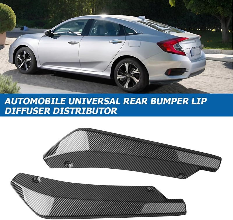 Mandark 2PCS Car Rear Bumper Diffuser Spoilers, Anti-Scratch Vehicle Rear Bumper Lip Diffuser Splitter Canard Protector, Auto Front Bumper Side Skirt Spoiler Splitter Lip Body Kit (Carbon Fiber) - Image 5